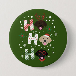 Ho Ho Ho Labrador Retriever Merry Christmas 3 Inch Round Button