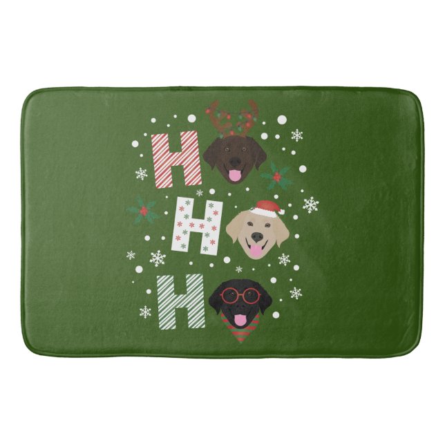 Ho Ho Ho Labrador Retriever Merry Christmas Bath Mat (Front)