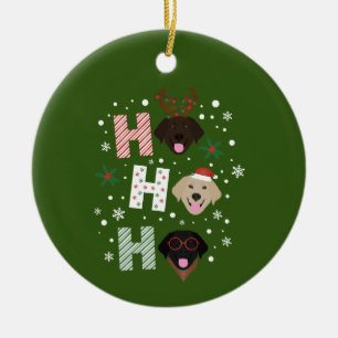 Ho Ho Ho Labrador Retriever Merry Christmas Ceramic Ornament