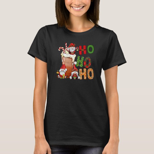 Ho Ho Ho Latte Sweets Winter Gnomes Santa Christma T-Shirt (Front)