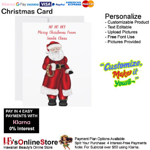 HO HO HO! Merry Christmas From Santa Claus  Holiday Card