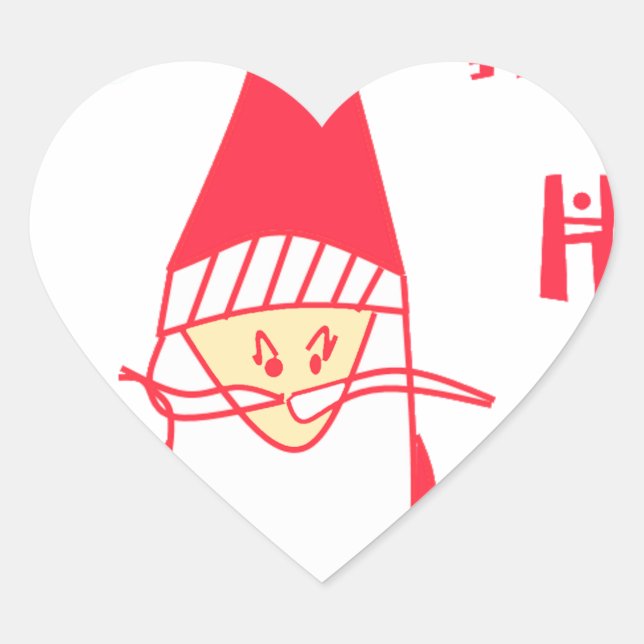 Ho Ho Ho Merry Christmas From Santa.png Heart Sticker (Front)