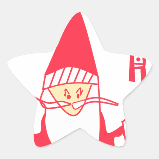 Ho Ho Ho Merry Christmas From Santa.png Star Sticker (Front)