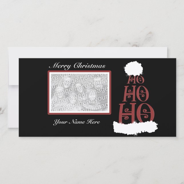 Ho Ho Ho ~ Merry Christmas Holiday Card (Front)