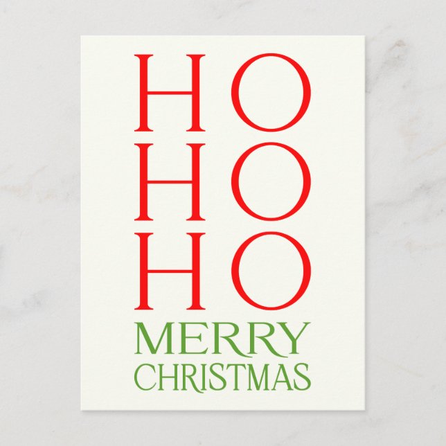 Ho Ho Ho Merry Christmas Holiday Postcard (Front)