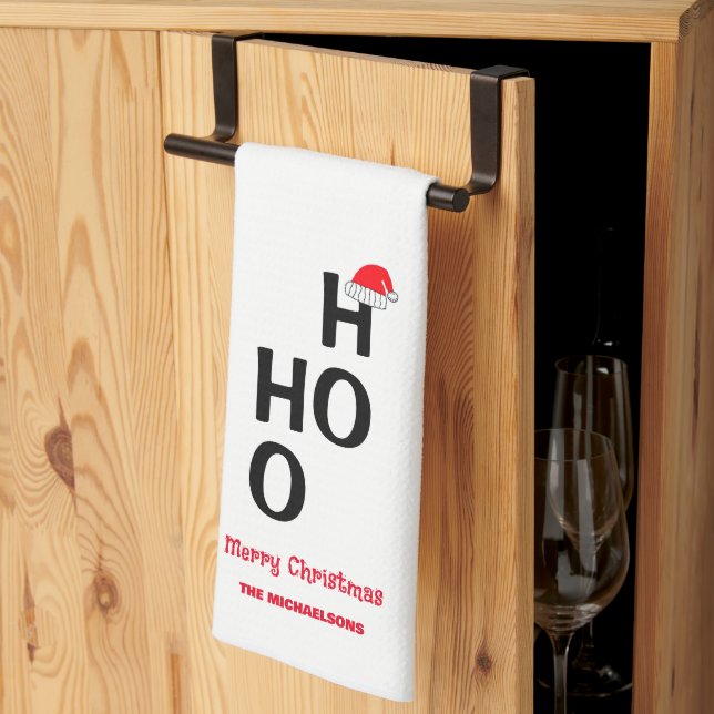 Ho Ho Ho: Merry Christmas Kitchen Towel (Thirds Fold)