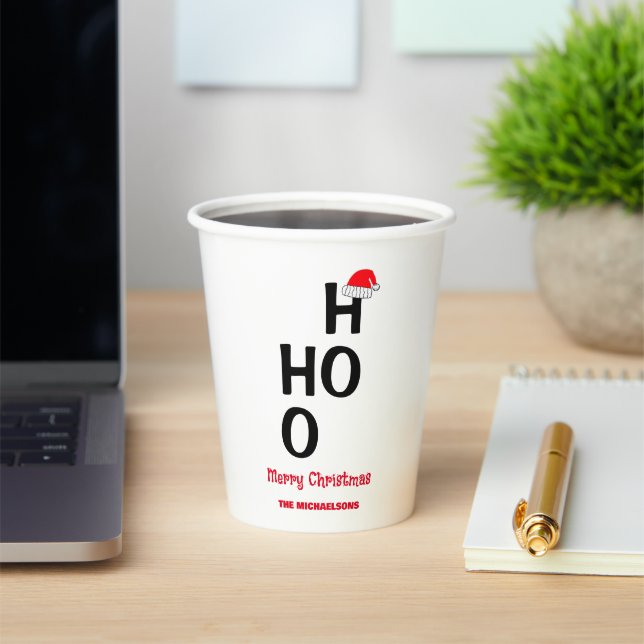 Ho Ho Ho: Merry Christmas Paper Cups (Insitu)