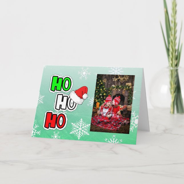 Ho HO HO Merry Christmas Personalized Custom Card (Front)