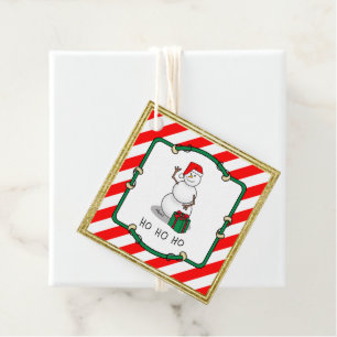 Ho Ho Ho Merry Christmas Santa Cute Snowman Favour Tags