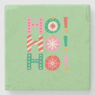 HO HO HO MERRY CHRISTMAS SEASONAL GIFT STONE COASTER