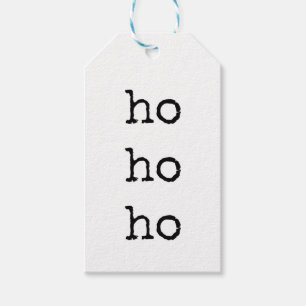 Ho Ho Ho, Minimalist, Christmas Gift Tag
