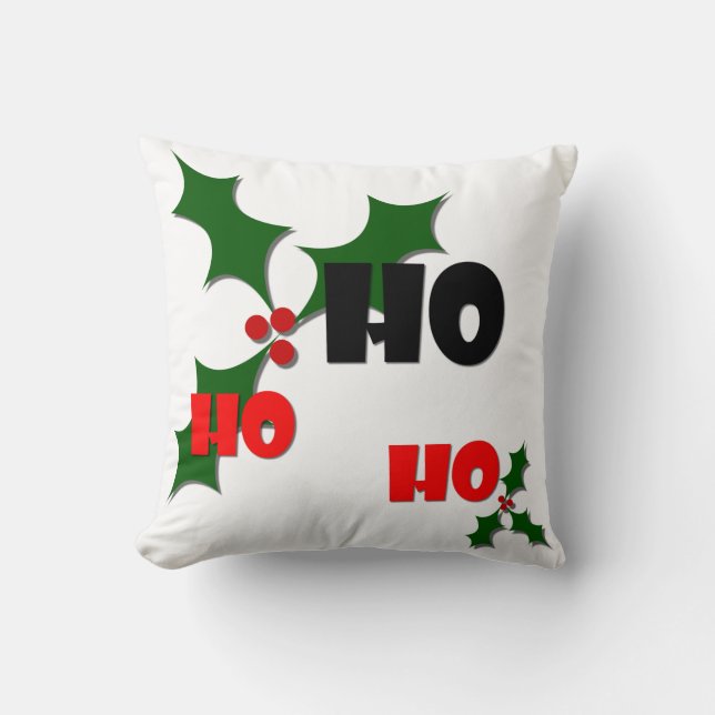 Ho Ho Ho Mistletoe Pillow (Front)