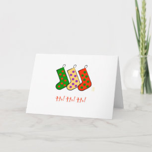 Ho! Ho! Ho! Mod Stockings Merry Christmas Card