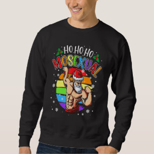 Ho Ho Ho Mosexual Gay Santa Costume Rainbow Lgbt P Sweatshirt