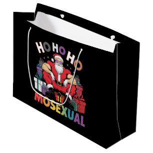 Ho Ho Ho Mosexual Gay Santa LGBT Gay Pride Xmas Large Gift Bag