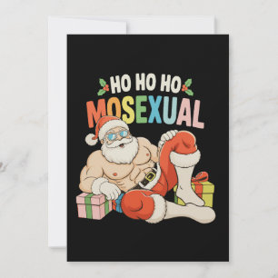 Ho Ho Ho Mosexual Gay Santa LGBT Pride Christmas Invitation