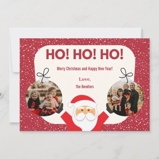 Ho! Ho! Ho! Multi Photo Holiday Card (Front)