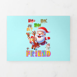 Ho Ho Ho My Dear Friend Tri-Fold Announcement