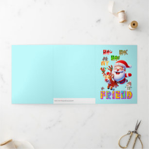 Ho Ho Ho My Dear Friend Tri-Fold Holiday Card