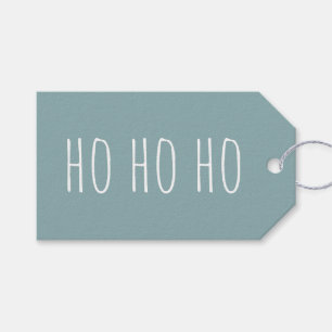Ho Ho Ho. Pastel pale blue cute Christmas Holidays Gift Tags