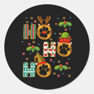 Ho Ho Ho Paw Christmas Veterinary Technician Xmas  Classic Round Sticker