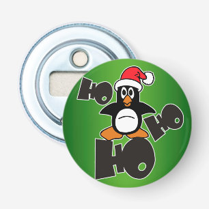 Ho Ho Ho - Penguin - merry christmas + your backgr Bottle Opener