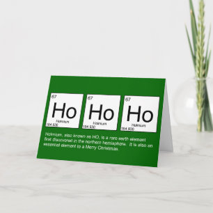 Ho Ho Ho periodic table style Christmas card