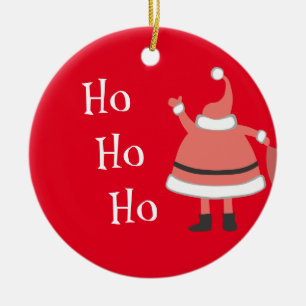 Ho Ho Ho Personalized Santa Ceramic Ornament