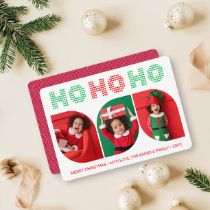 Ho Ho Ho Photo Christmas Greeting Card