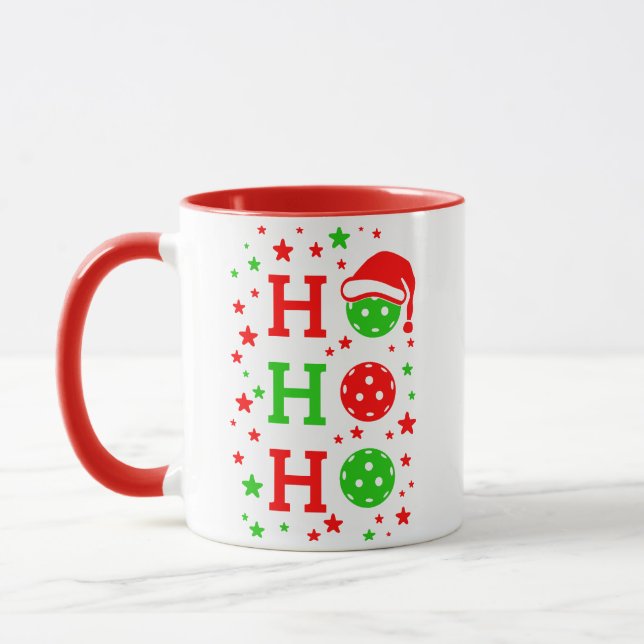 Ho, Ho, Ho Pickleball Christmas Mug (Left)
