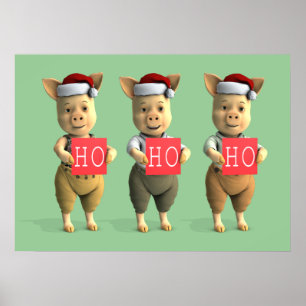 Ho Ho Ho Piglets Poster