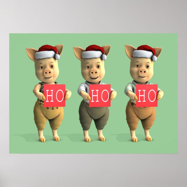 Ho Ho Ho Piglets Poster (Front)