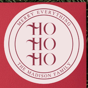 Ho Ho Ho Playful Vintage Christmas Classic Round Sticker