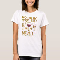 Ho Ho Ho Pour the Merlot Gold Glitter Christmas
