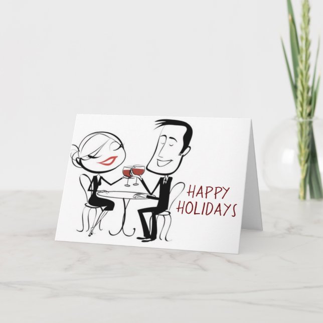 **HO HO HO POUR THE MERLOT** SECULAR CHRISTMAS HOLIDAY CARD (Front)