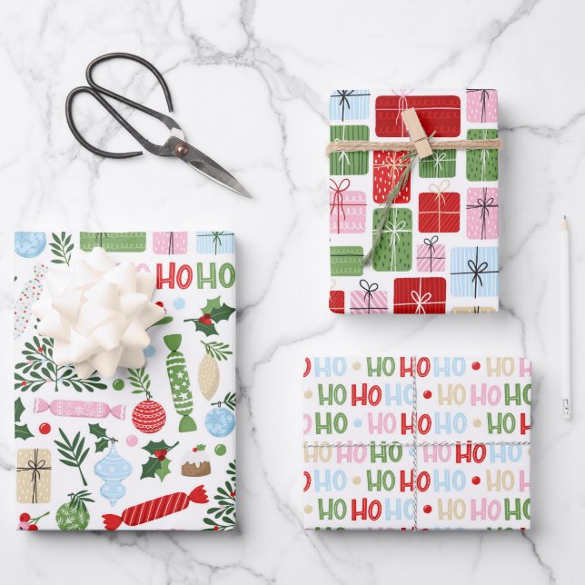 Ho Ho Ho Quel Fun Enveloppement Feuilles De Papier (Recto)