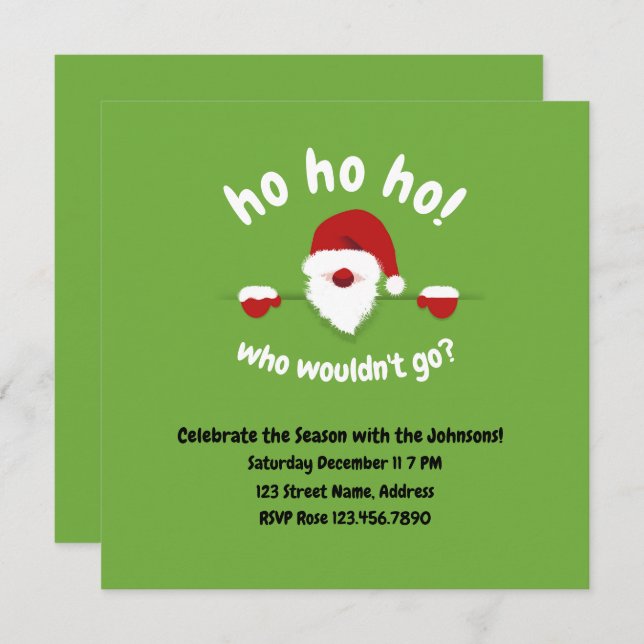 Ho Ho Ho Qui ne voudrait pas passer une invitation (Devant / Derrière)