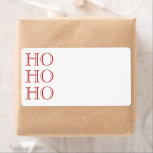 Ho Ho Ho red blank Christmas Return Address 