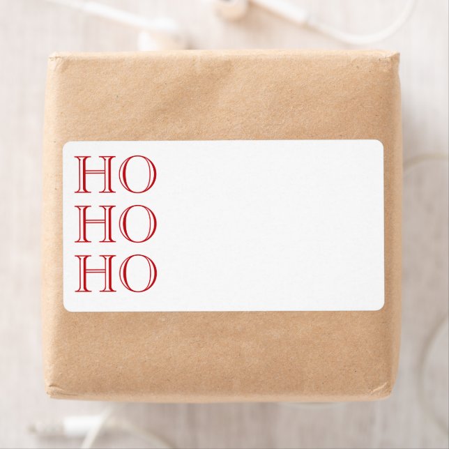 Ho Ho Ho red blank Christmas Return Address  (Insitu)