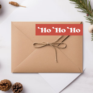 Ho Ho Ho Red Minimalist Modern Minimal Wrap Around Label