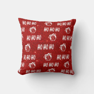 Ho Ho Ho Red Santa Merry Christmas Throw Pillow