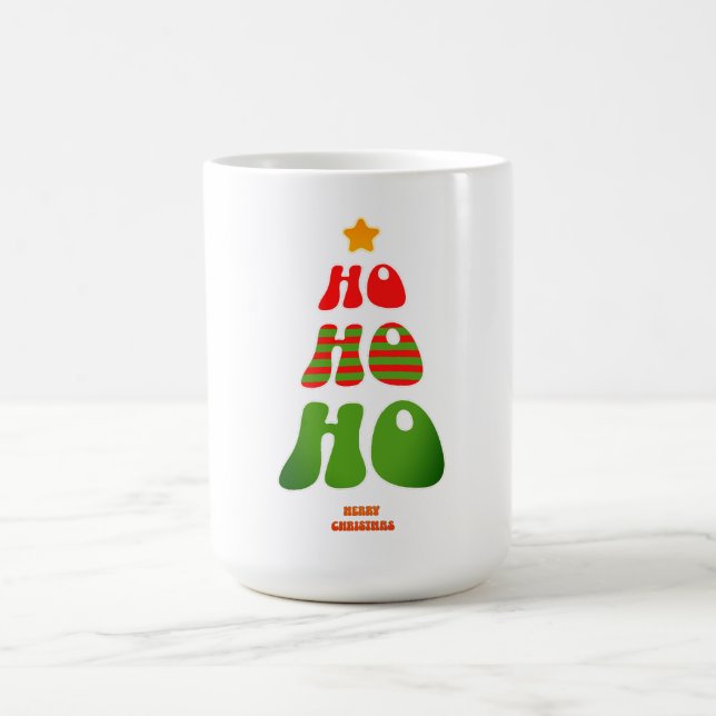 Ho Ho Ho Retro Christmas Tree Mug (Centre)