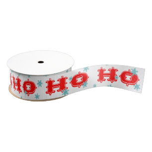 Ho Ho Ho Retro Holiday   Red & Aqua Grosgrain Ribbon