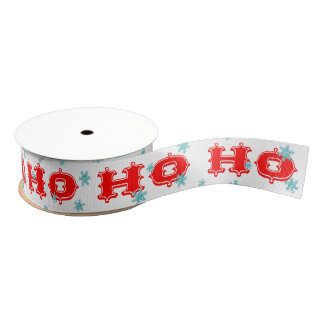 Ho Ho Ho Retro Holiday | Red & Aqua Grosgrain Ribbon