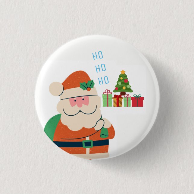 ho ho ho santa 1 inch round button (Front)