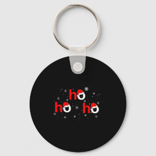 Ho Ho Ho Santa Christmas Pajamas Funny Adults Kids Keychain