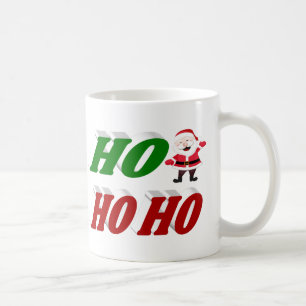 Ho Ho Ho Santa Claus Christmas half typography Coffee Mug