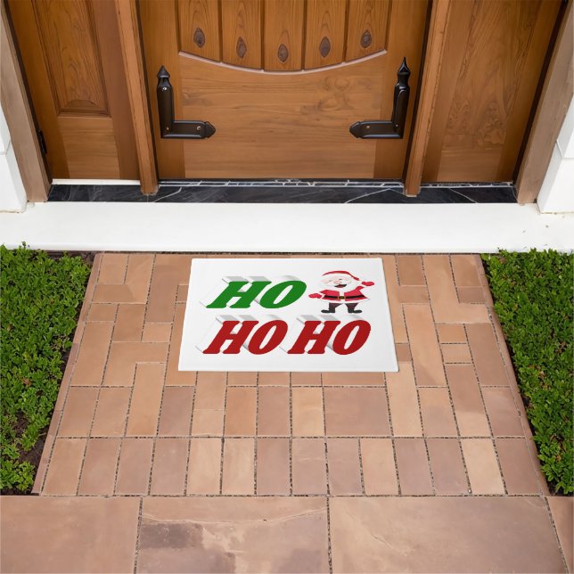Ho Ho Ho Santa Claus Christmas typography Doormat (Outdoor)