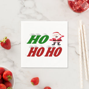 Ho Ho Ho Santa Claus Christmas typography Napkin