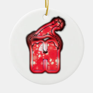 Ho Ho Ho! Santa Claus Hat Merry Christmas Star.png Ceramic Ornament